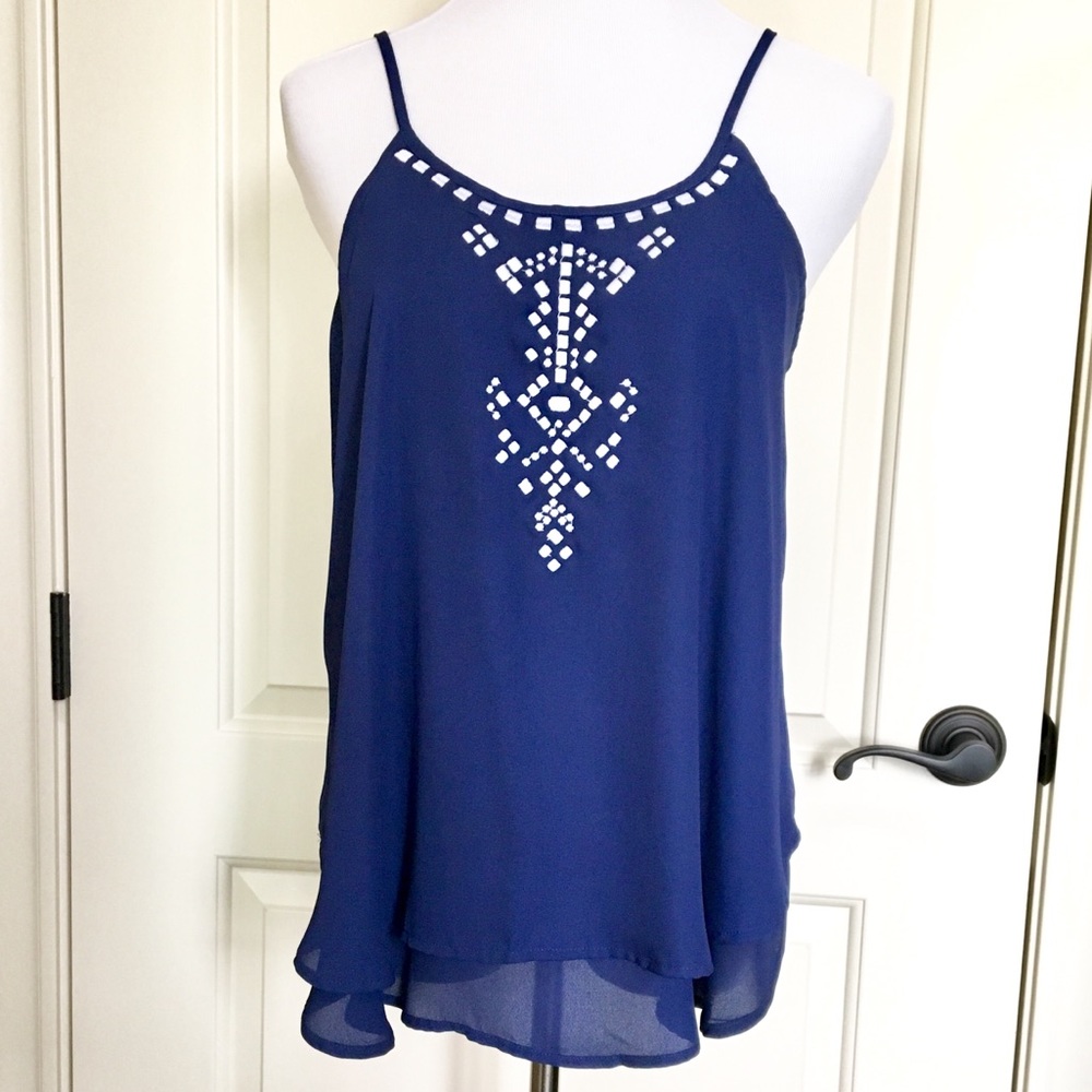 Charming Charlie Blue Tank M